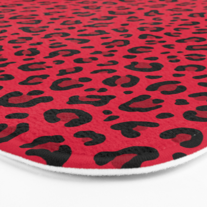 RED LEOPARD PRINT â Cherry Red | Collection : Punk Rock Animal Prints | Bath Mat Gallery Image 3