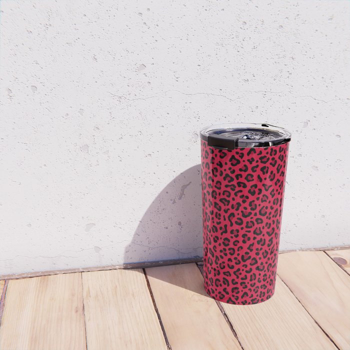 RED LEOPARD PRINT â Cherry Red | Collection : Punk Rock Animal Prints | Travel Mug Gallery Image 4