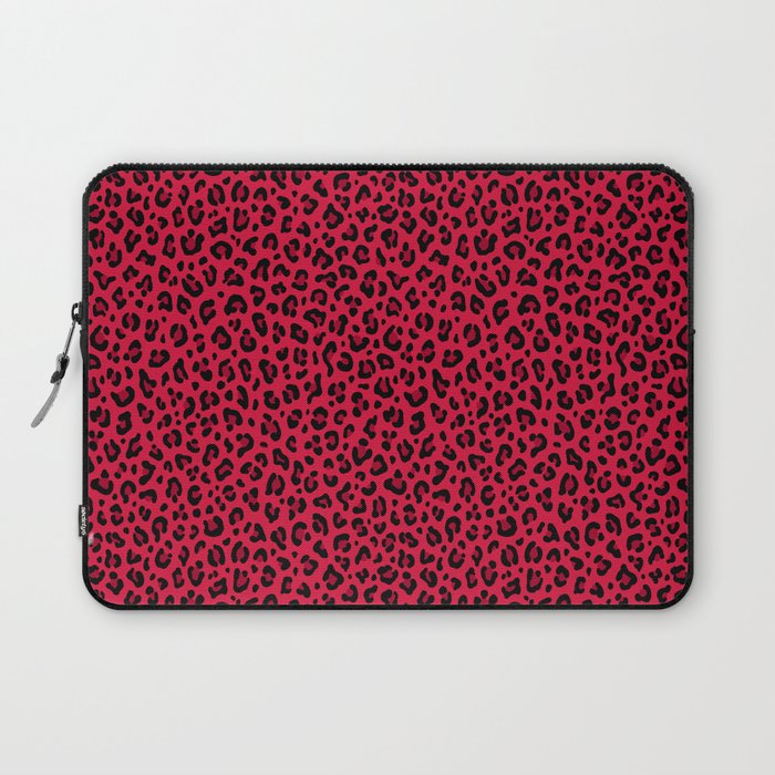 RED LEOPARD PRINT â Cherry Red | Collection : Punk Rock Animal Prints | Laptop Sleeve Gallery Image 1