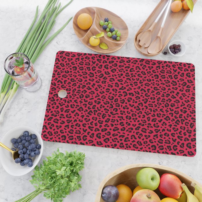 RED LEOPARD PRINT â Cherry Red | Collection : Punk Rock Animal Prints | Cutting Board Gallery Image 2