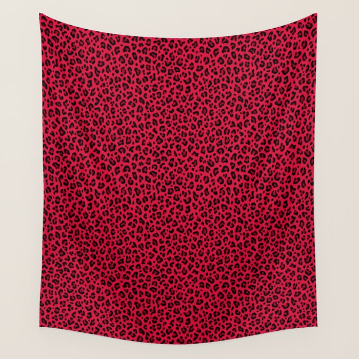 RED LEOPARD PRINT â Cherry Red | Collection : Punk Rock Animal Prints | Wall Tapestry Gallery Image 4