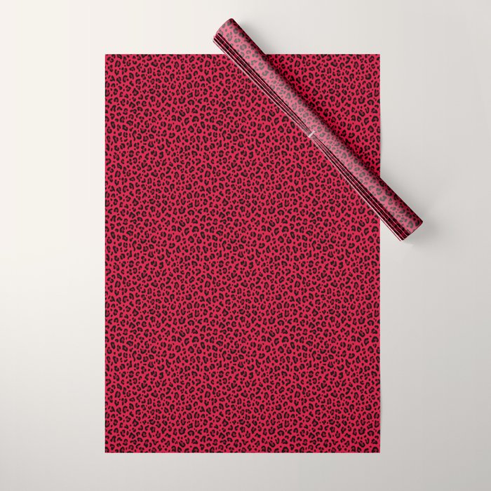 RED LEOPARD PRINT â Cherry Red | Collection : Punk Rock Animal Prints | Wrapping Paper Gallery Image 1