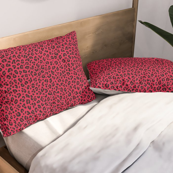 RED LEOPARD PRINT â Cherry Red | Collection : Punk Rock Animal Prints | Pillow Sham Gallery Image 2