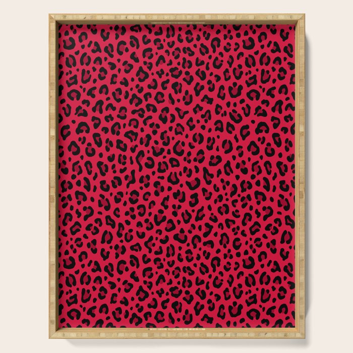 RED LEOPARD PRINT â Cherry Red | Collection : Punk Rock Animal Prints | Serving Tray Gallery Image 1