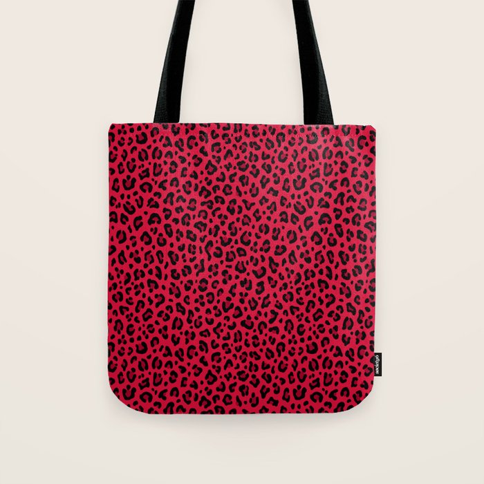 RED LEOPARD PRINT â Cherry Red | Collection : Punk Rock Animal Prints | Tote Bag Gallery Image 1