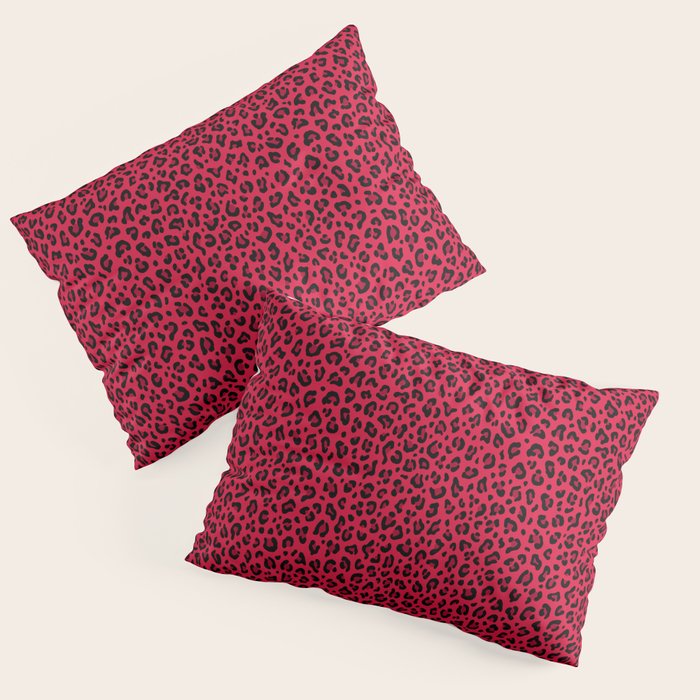 RED LEOPARD PRINT â Cherry Red | Collection : Punk Rock Animal Prints | Pillow Sham Gallery Image 3
