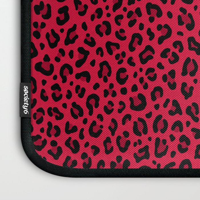 RED LEOPARD PRINT â Cherry Red | Collection : Punk Rock Animal Prints | Laptop Sleeve Gallery Image 3