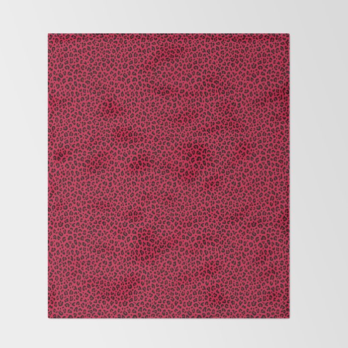 RED LEOPARD PRINT â Cherry Red | Collection : Punk Rock Animal Prints | Throw Blanket Gallery Image 2