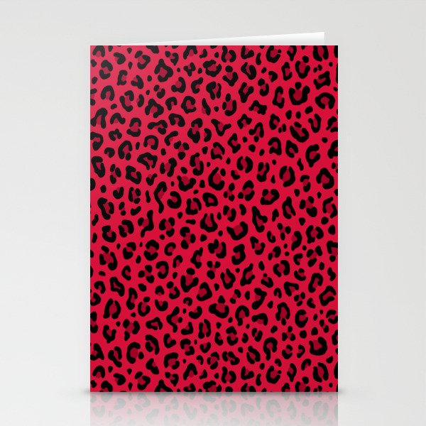 RED LEOPARD PRINT â Cherry Red | Collection : Punk Rock Animal Prints | Stationery Card Gallery Image 2