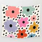 Retro Rainbow Daisy Wall Tapestry Gallery Image 4