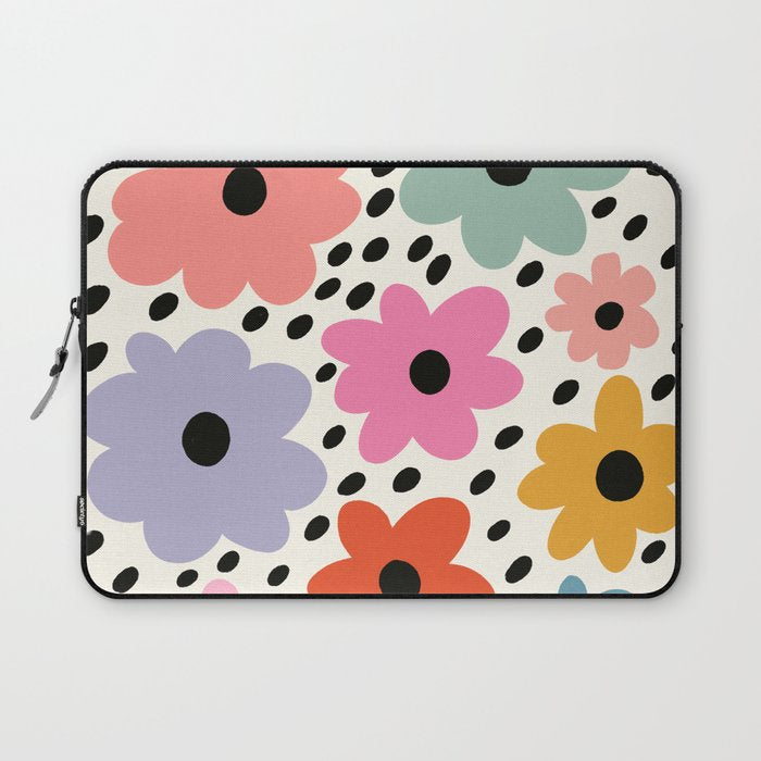 Retro Rainbow Daisy Laptop Sleeve Gallery Image 1
