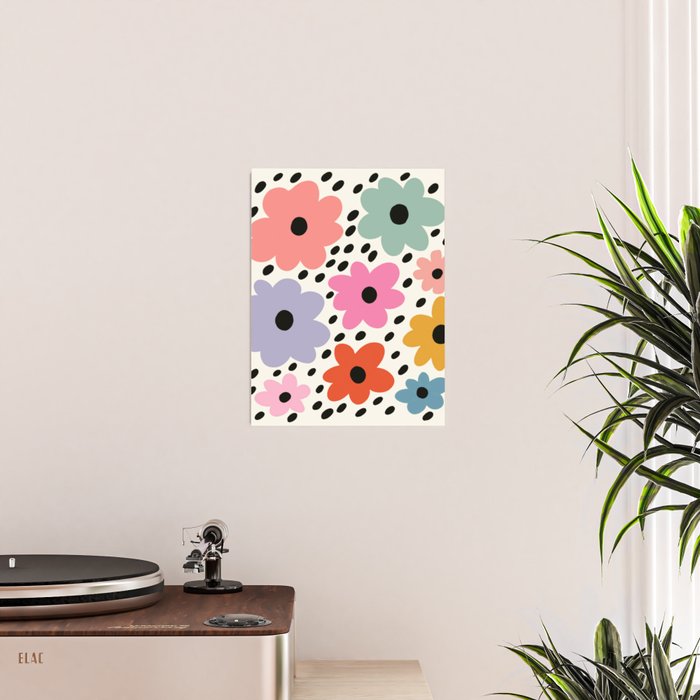 Retro Rainbow Daisy Poster Gallery Image 2