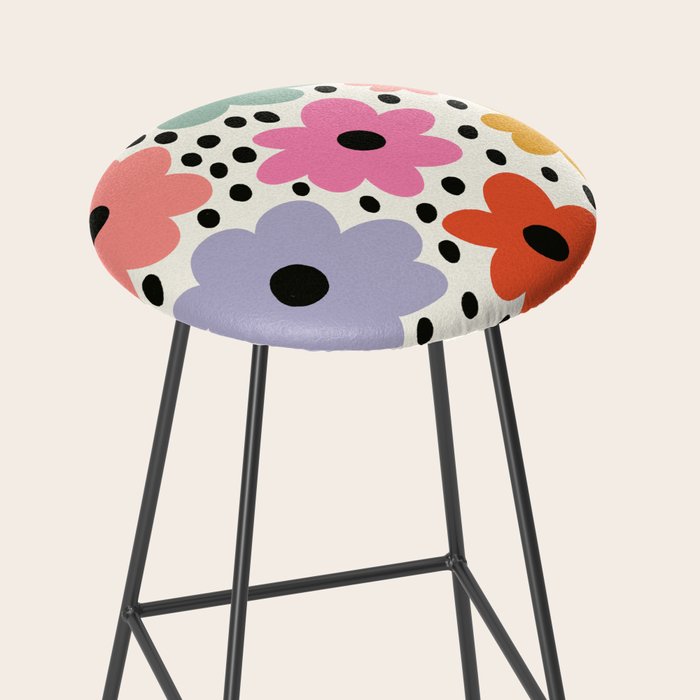 Retro Rainbow Daisy Stool Gallery Image 2