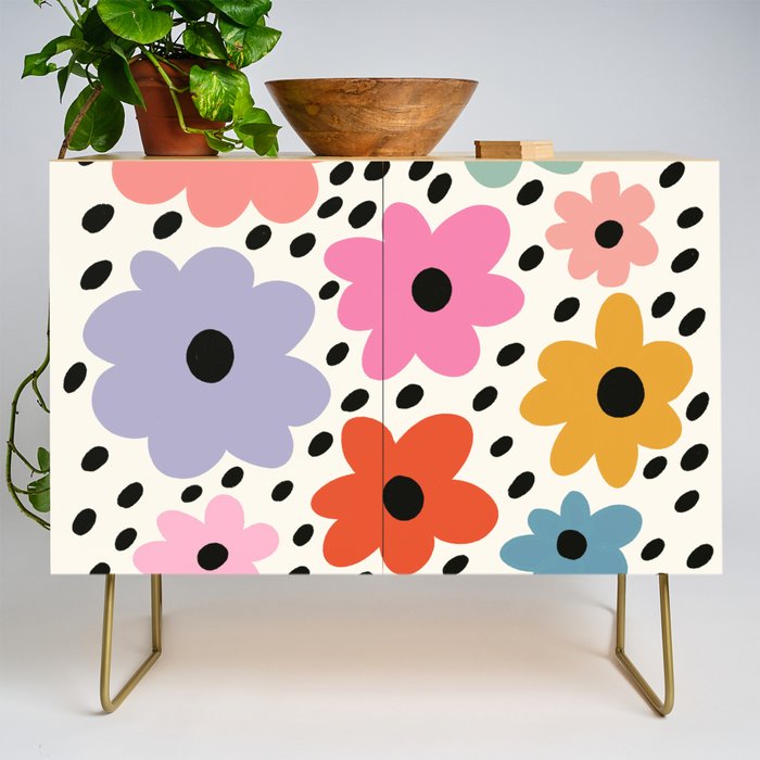 Retro Rainbow Daisy Credenza Gallery Image 1