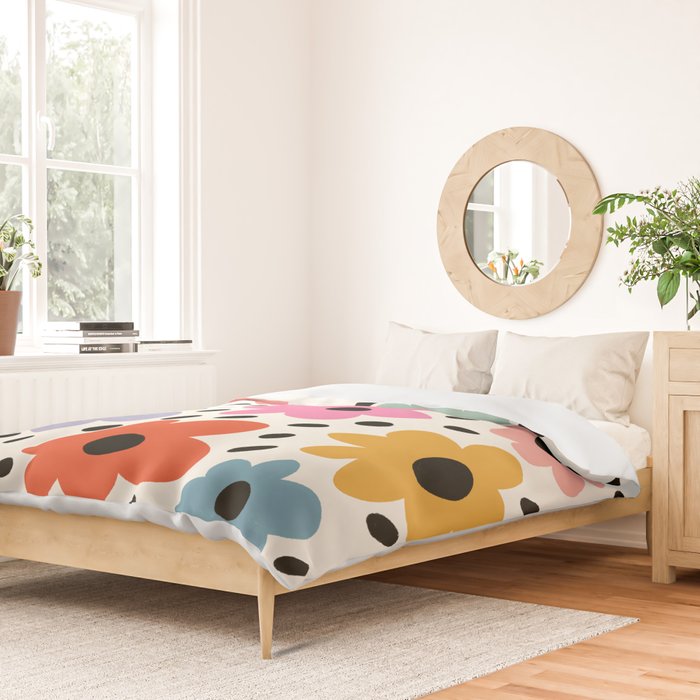 Retro Rainbow Daisy Duvet Cover Gallery Image 2