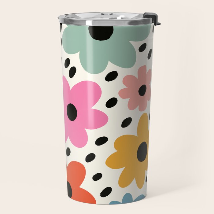 Retro Rainbow Daisy Travel Mug Gallery Image 2