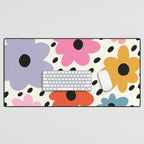 Retro Rainbow Daisy Desk Mat Gallery Image 1