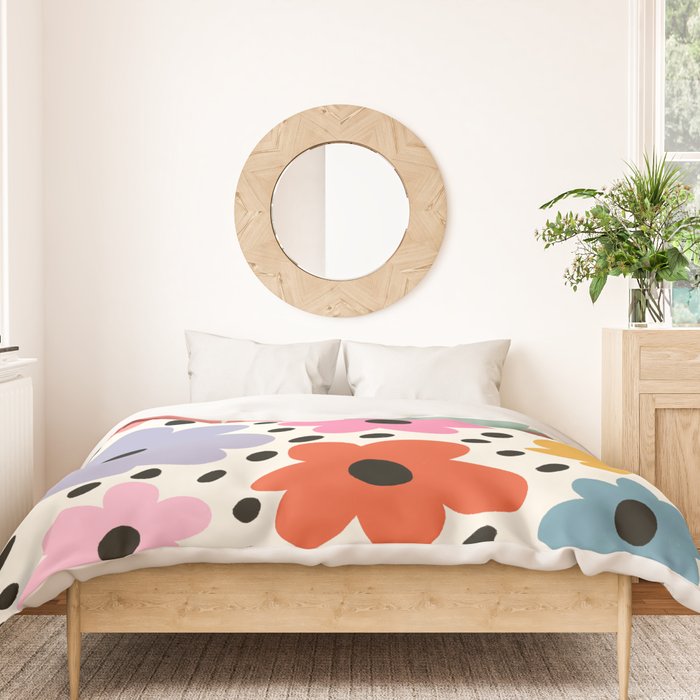 Retro Rainbow Daisy Duvet Cover Gallery Image 3