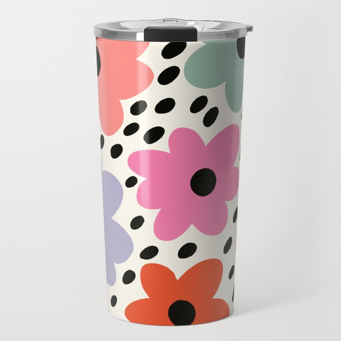 Retro Rainbow Daisy Travel Mug Gallery Image 1