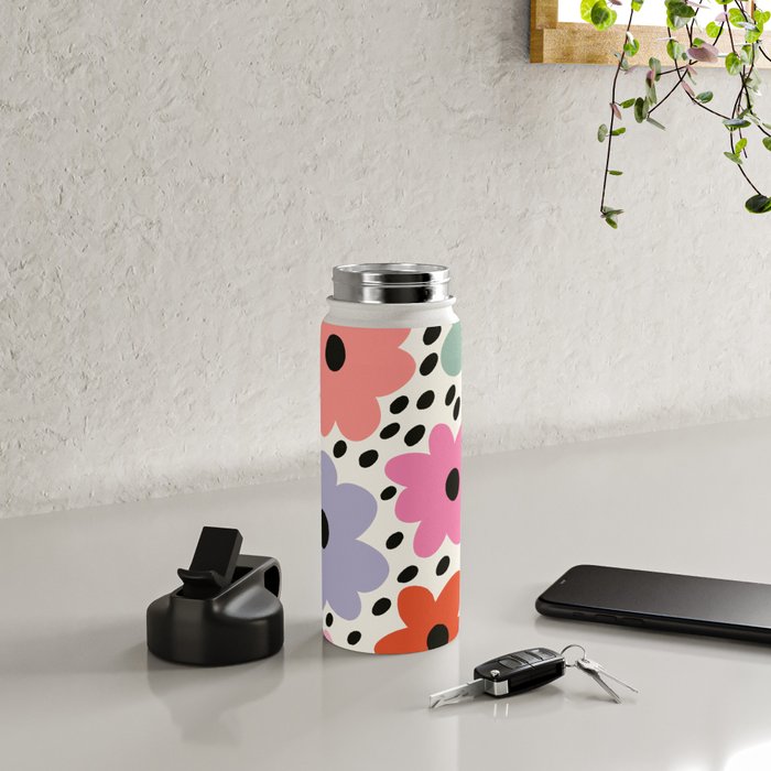 Retro Rainbow Daisy Water Bottle Gallery Image 4