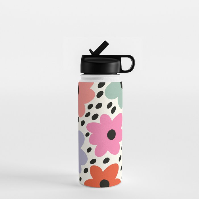 Retro Rainbow Daisy Water Bottle Gallery Image 1