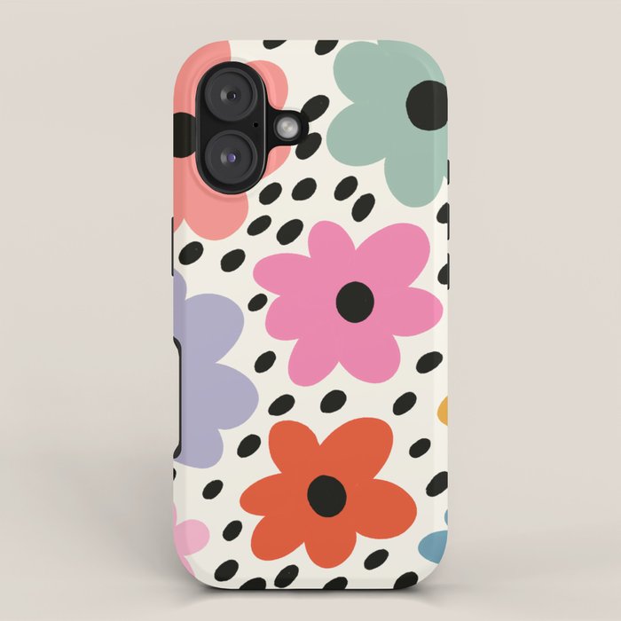 Retro Rainbow Daisy iPhone Case Gallery Image 1