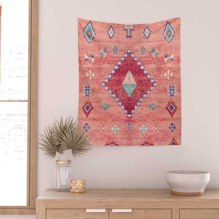 Heritage Moroccan Rug Style Design Wall Tapestry Gallery Image 2