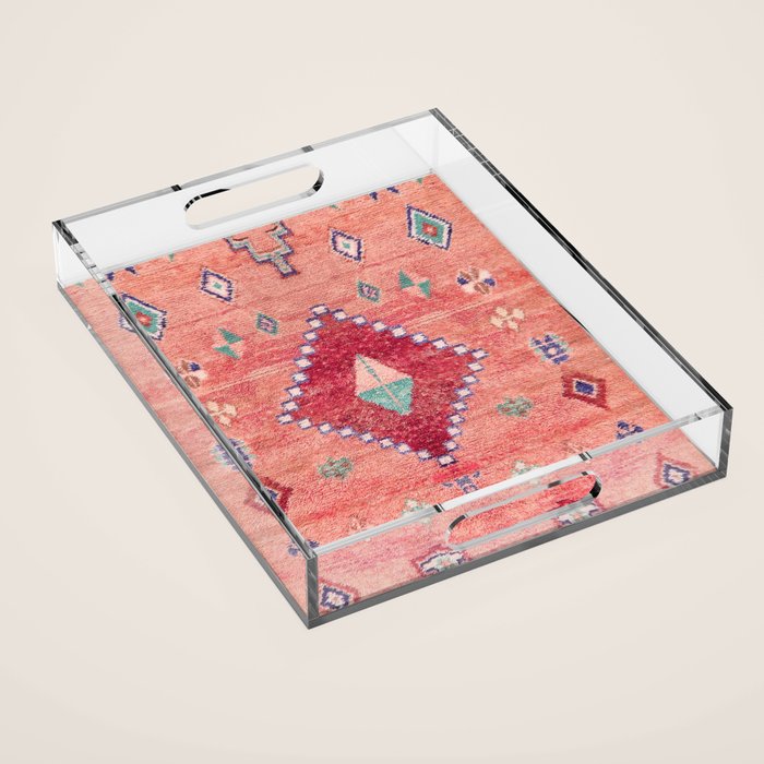 Heritage Moroccan Rug Style Design Acrylic Tray Gallery Image 1