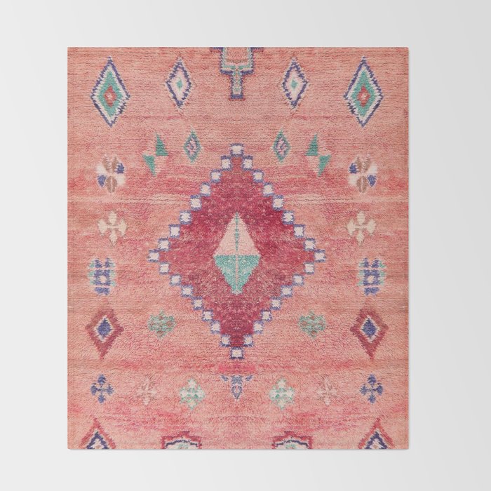 Heritage Moroccan Rug Style Design Throw Blanket Gallery Image 2