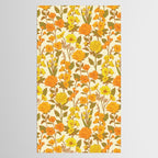 Yellow Vintage-Inspired 70s Floral Cottage Garden Tablecloth Gallery Image 2