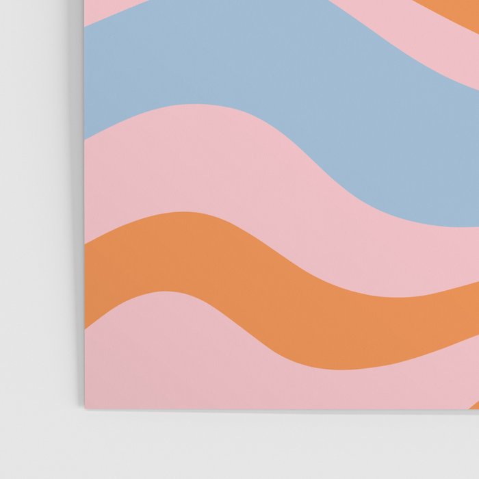 Modern Retro Liquid Swirl Abstract Pattern in Pastel Pink, Light Blue, and Orange Poster Gallery Image 3