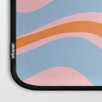 Modern Retro Liquid Swirl Abstract Pattern in Pastel Pink, Light Blue, and Orange Laptop Sleeve Gallery Image 3