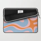 Modern Retro Liquid Swirl Abstract Pattern in Pastel Pink, Light Blue, and Orange Laptop Sleeve Gallery Image 2