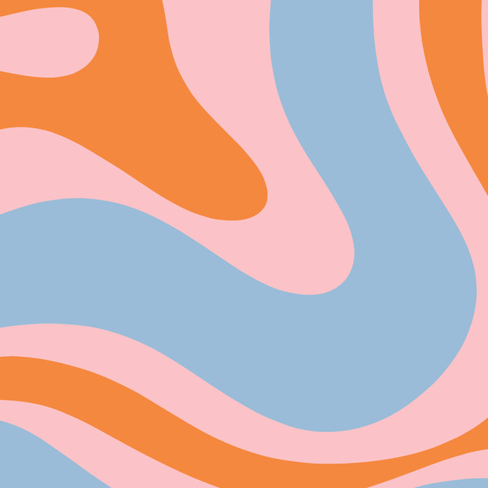 Modern Retro Liquid Swirl Abstract Pattern in Pastel Pink, Light Blue, and Orange Coffee Mug Gallery Image 2