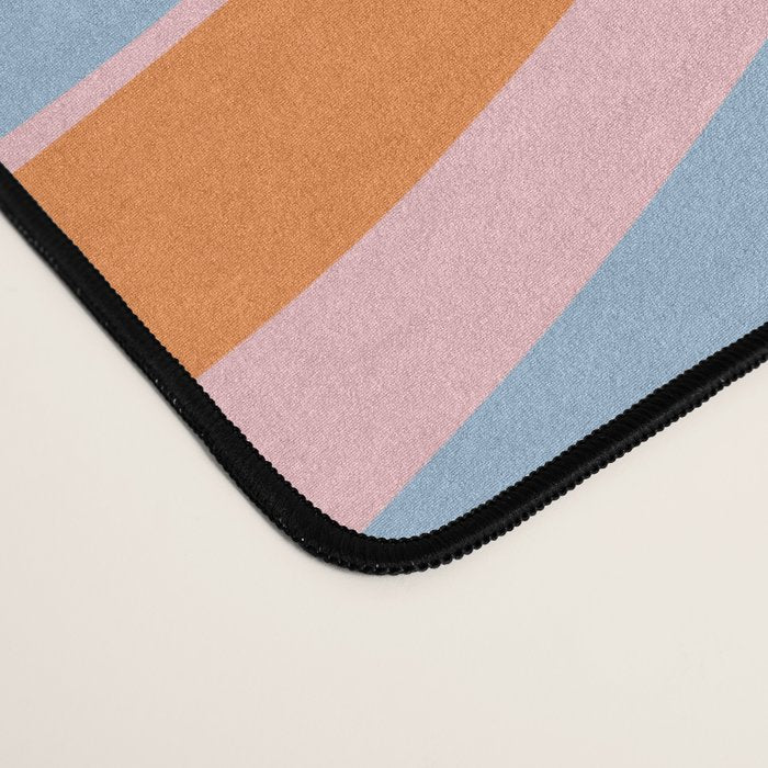 Modern Retro Liquid Swirl Abstract Pattern in Pastel Pink, Light Blue, and Orange Desk Mat Gallery Image 4