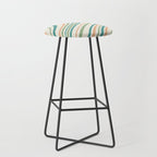 Wavy Stripes XXVI - Natural Boho Stool Gallery Image 1