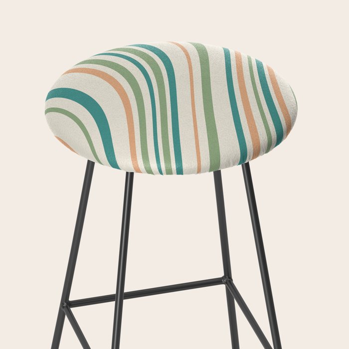 Wavy Stripes XXVI - Natural Boho Stool Gallery Image 2