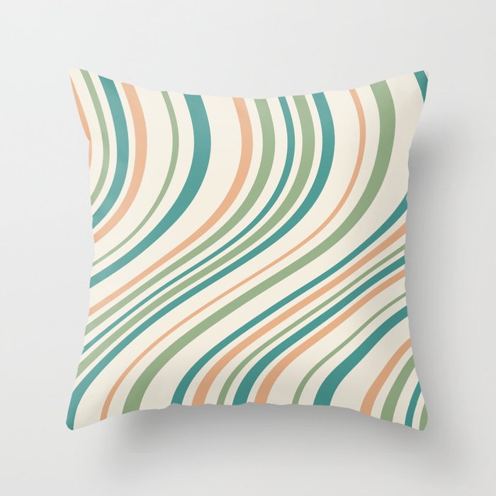 Wavy Stripes XXVI - Natural Boho Throw Pillow Gallery Image 6