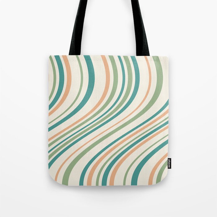 Wavy Stripes XXVI - Natural Boho Tote Bag Gallery Image 1