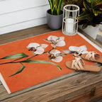 White Orchid Floral Art 3  Outdoor Rug Gallery Image 2