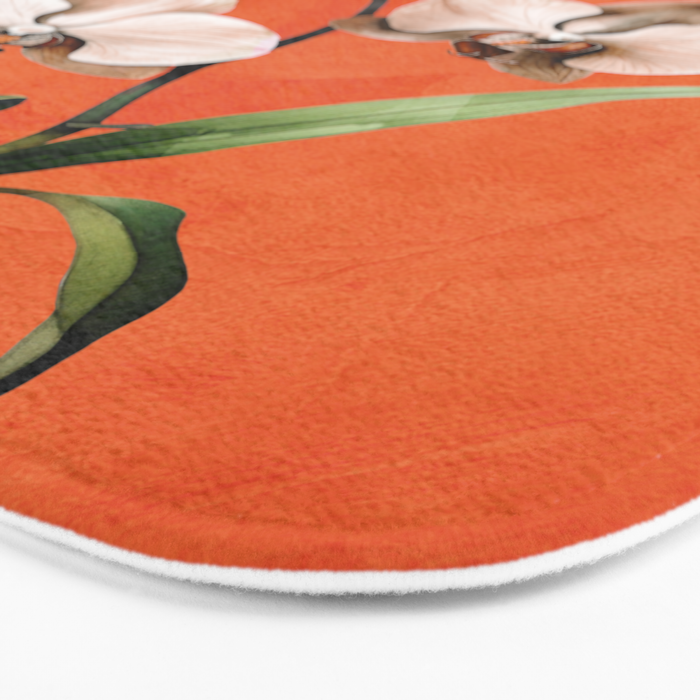 White Orchid Floral Art 3  Bath Mat Gallery Image 3