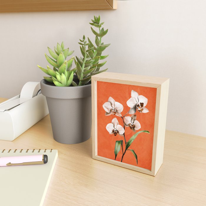 White Orchid Floral Art 3  Mini Art Print Gallery Image 2