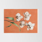 White Orchid Floral Art 3  Rug Gallery Image 2