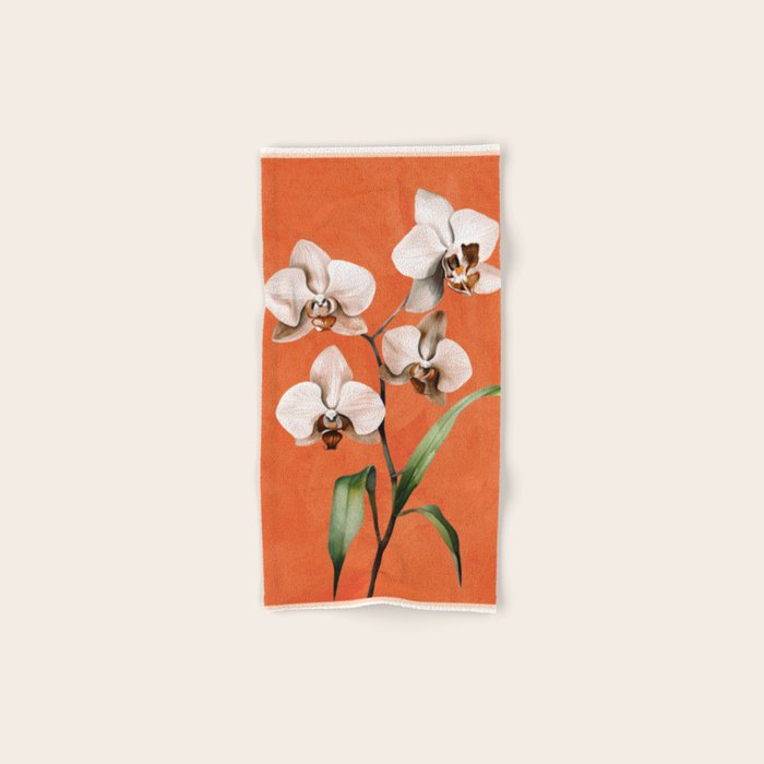 White Orchid Floral Art 3  Bath Towel Gallery Image 1