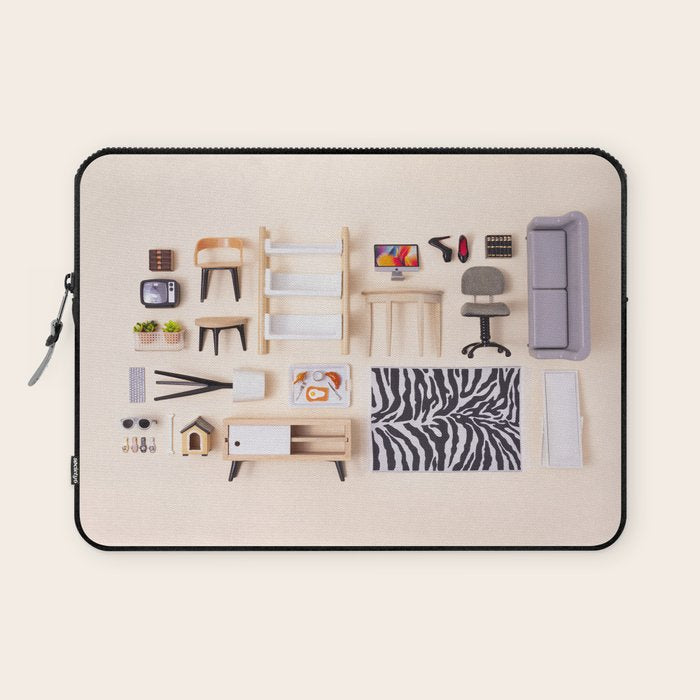 Dollhouse inventory / beige Laptop Sleeve Gallery Image 1