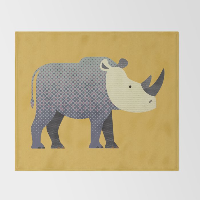 Whimsy Rhinoceros II Throw Blanket Gallery Image 2
