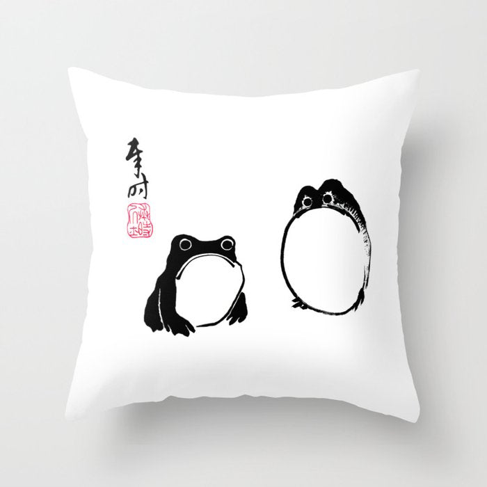 Matsumoto Hoji Frogs  Throw Pillow Gallery Image 6