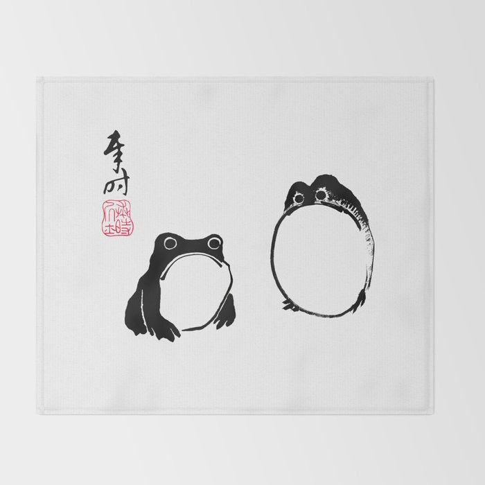 Matsumoto Hoji Frogs  Throw Blanket Gallery Image 2