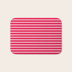 Retro, Beach, Colorful Stripes, Pink and Red Bath Mat Gallery Image 1