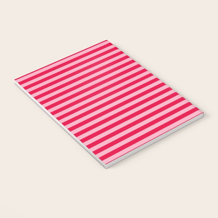 Retro, Beach, Colorful Stripes, Pink and Red Notebook Gallery Image 3